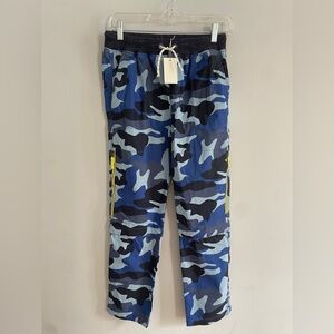 Mini Boden Boys Blue Camo Zip Off Legs Shorts And Pants Size 13y NWT